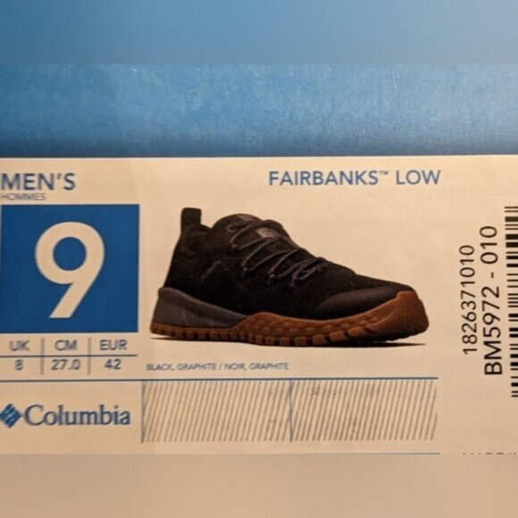 Columbia Men’s Fairbanks Low Shoe, Size 9 black & gray- new - Picture 2 of 10
